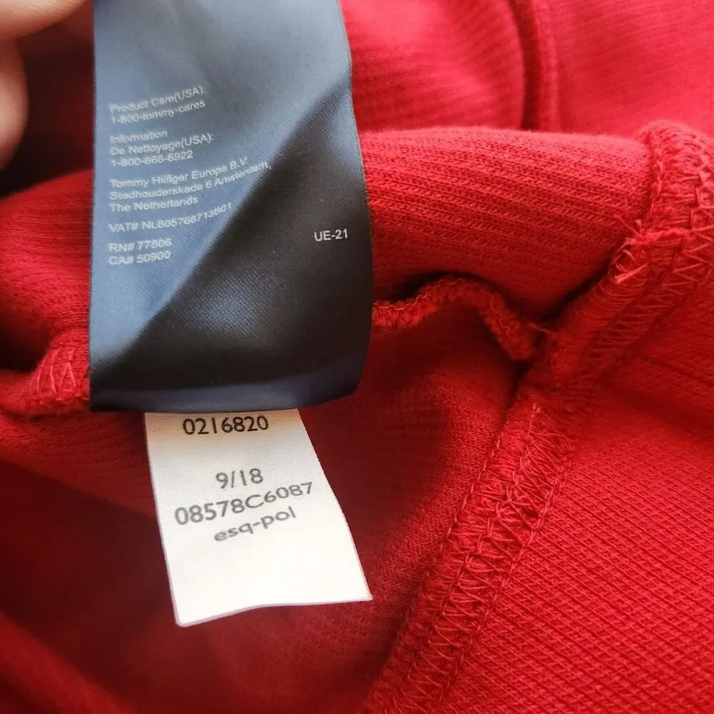 Tommy Hilfiger Red French Rib Quarter-Zip Knit Pullover XXL NWT